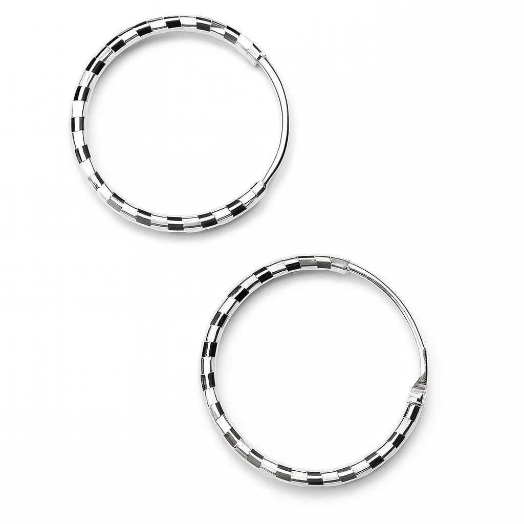 BECHTGOLD ,,Silver Mosaic" kleine Damen Creolen aus 925er Silber